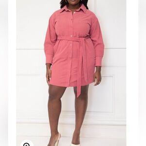 Eloquii Elements Corduroy Shirt Dress
